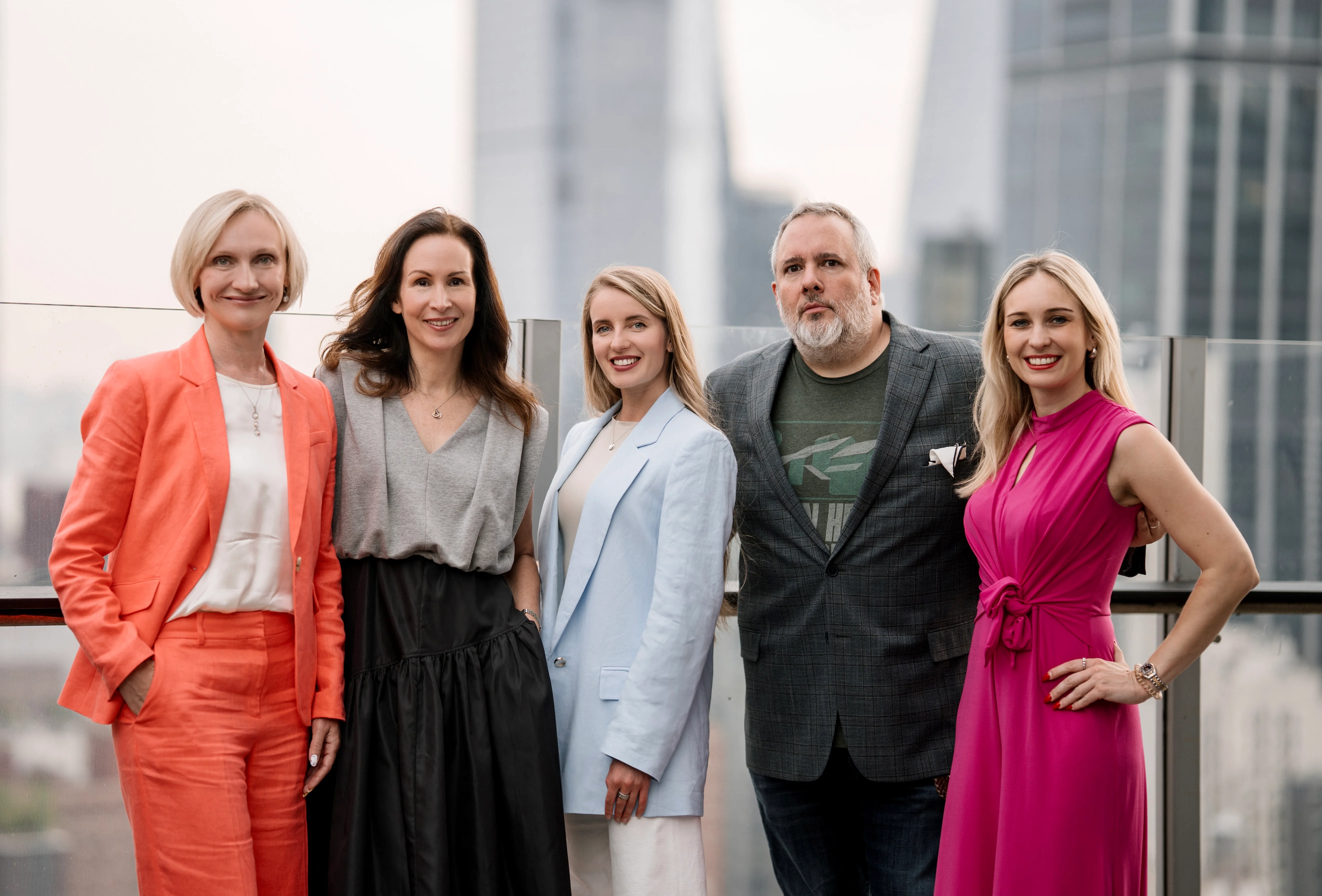 Alfa team gathered on a NYC rooftop